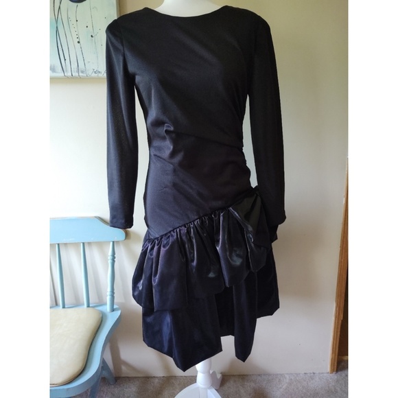 Vintage Dresses & Skirts - Vintage 80s Black Prom Dress